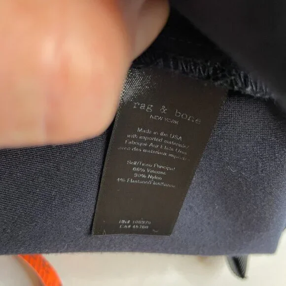 Rag & Bone Black Lace Up Ankle Pant Skinny Ponte Knit Back Zipper Size 10 - Picture 11 of 12